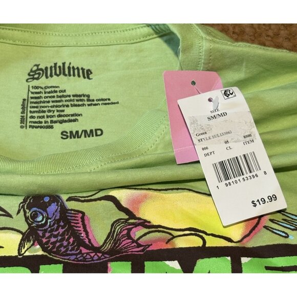 Sublime T Shirt Womens Size SM Green Graphic Tee Skater Cotton Casual - Picture 3 of 6